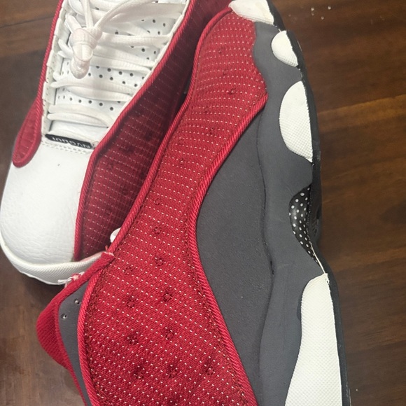 Jordan Kids Red and Gray High-Top Sneakers - Picture 10 of 11